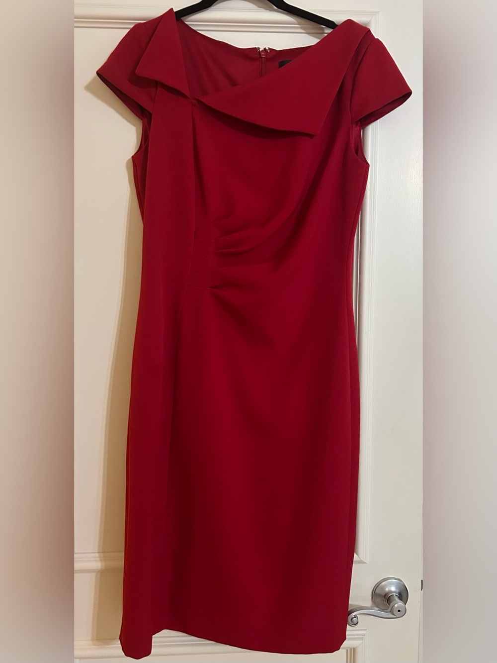 Chelsea Rose Red 
Elegant Red Sheath Dress - Classic Women's Work & Event Dress